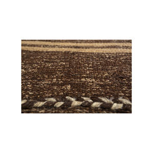 Tapis en jute et chanvre noués à la main Nuray rayés beige et marron Paem-1056 pour usage domestique - Product Image 3