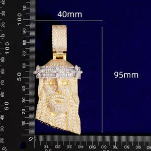 Colgante de estilo Hip Hop de Plata de Ley 925 personalizado para hombres populares Iced VVS Moissanite Diamond 18K chapado en oro buen precio - Product Image 3