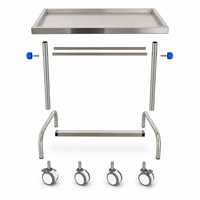 Table d'opération mobile moderne en acier inoxydable pour instruments chirurgicaux, chariot de lit réglable en hauteur pour hôpital et clinique
