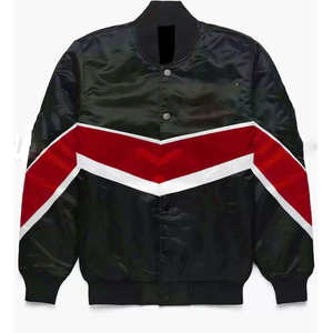 Veste de baseball Bomber en satin pour hommes, streetwear léger, col montant, imperméable et coupe-vent, vente en gros - Product Image 6