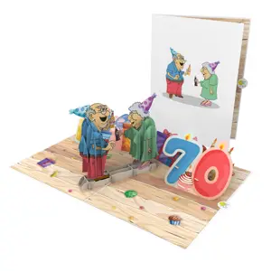 70e Ondeugende Verjaardag 3d Pop-Up Kaart Hete Verkoop Bestseller Voor Familie Valentijnsverjaardag Verjaardag 3d Kaart Handgemaakte Papieren Laser