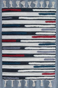 Hecho a mano moderno marroquí Boho Beni Ourain lana seda alfombra lujo algodón tejido pelo plano puerta entrada alfombra hogar Hotel personalizado - Product Image 2