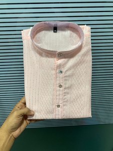 เสื้อคุर्ตาผู้ชายลายเรขาคณิตปักลายผ้าไหม/ผ้าฝ้าย ระบายอากาศได้ดี ไม่ยับ จากผู้ส่งออกขายส่ง Fabzone - Product Image 3
