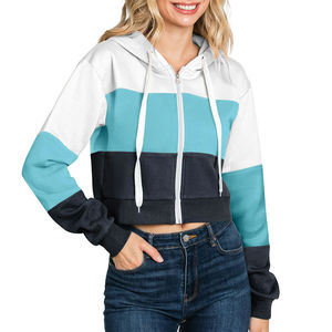 OEM Venta al por mayor de las mujeres de alta calidad Ropa de calle Sudaderas CON CAPUCHA DE LAS MUJERES pulóver Otoño Invierno Manga larga Mujer Sudadera con capucha recortada - Product Image 2