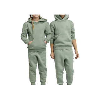 ชุดกีฬาผ้าฝ้ายมีฮู้ดสำหรับเด็กผู้ชายเด็กผู้หญิงชุดวอร์มกางเกง - Product Image 6
