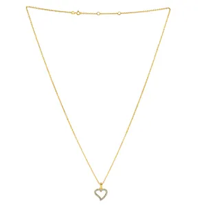 Buona qualità a forma di cuore in oro placcato 925 in argento sterling CZ collana pendente di pietra preziosa per San Valentino regalo