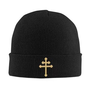 Gorro de punto Lorraine Cross Anjou Gold Freemasonry Hip Hop Melon, 100% algodón, transpirable, impermeable, unisex, talla adulta - Product Image 2