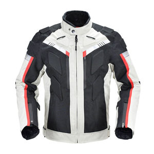 Veste de moto en cuir imperméable et coupe-vent pour homme - Product Image 1