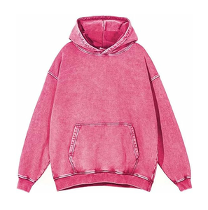 Sweat à capuche homme personnalisable délavé à l'acide respirant Vintage Streetwear Coton Polaire Hiver Sweat à capuche délavé à l'acide surdimensionné - Product Image 2