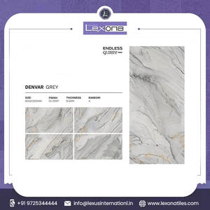 Azulejo de gran formato 600x1200 de 1000 metros cuadrados de porcelana brillante antideslizante Interior de cerámica esmaltada 3D azulejos de pared y suelo - Product Image 2