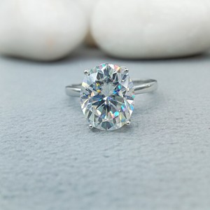 2 CT Brilliant Cut Fine Jewelry 14K/18K Solid White Gold VVS Lab Grown Diamond Solitaire Engagement Wedding Ring for Certified - Product Image 1