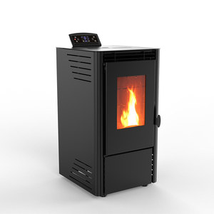 Poêle à granulés autonome au design moderne, chaudière en fonte avec fenêtre de visualisation frontale et commande tactile pour chauffage intérieur - Product Image 4