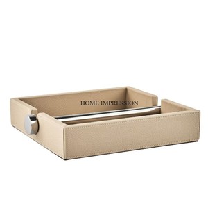 Porte-serviettes en métal et cuir robuste avec bords lisses pour un rangement facile dans les cuisines et les bureaux Serviette de table décorative - Product Image 1