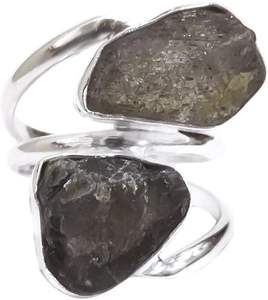 Bague pour femme en argent sterling 925, pierre naturelle labradorite, double pierre, cadeau de Noël, cadeau d'anniversaire, bijoux faits à la main - Product Image 1