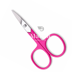 Ciseaux à cuticules de haute qualité à lame droite avec manche rose, en acier inoxydable, outil de manucure tranchant - Product Image 4