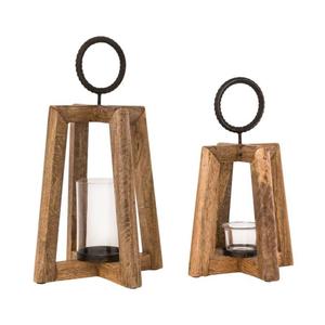 Vintage Design Premium Quality Metal & Wooden Candle Holder <b>Set</b> of 3 Customized Shape & Size Use in <b>Weeding</b> Party Events - Product Image 3