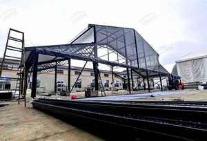 Landrun Kính Lớn Khung Nhôm Màu Đen Nhà Kính Phong Cách Không Thấm Nước Tất Cả Các Mùa Lều Với 500-600 Ngủ Công Suất - Product Image 3