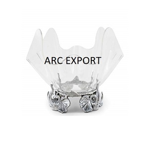 Bols de fruits modernes et élégants de luxe en acier inoxydable argenté avec décoration d'un côté standard pour mini lapin - Product Image 2