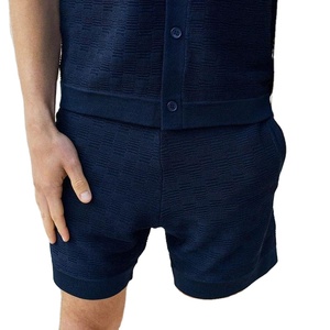 Shorts décontractés en maille unie pour homme, coupe décontractée, avec poches latérales, style plage, collection été 2026, design personnalisé, pour tenue décontractée - Product Image 3
