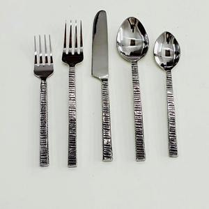 Vente en gros de couverts uniques en acier inoxydable pour mariage Ensemble écologique poli miroir avec poignée carrée et ronde - Product Image 3