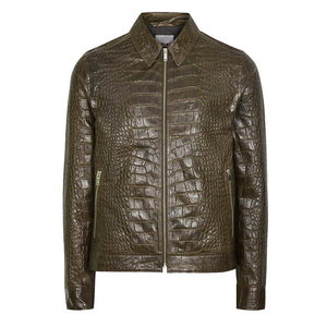 Veste en cuir unisexe à imprimé animal, design embossé, fermeture éclair, imperméable et coupe-vent, hiver, écologique, OGC - Product Image 2