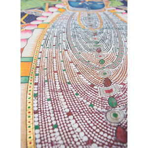 Pichwai Art Green Cotton Rope <b>Wall</b> Art & Mandala Tapestry Christmas Design Style for Outdoor & Indoor <b>Wall</b> <b>Decor</b> - Product Image 2