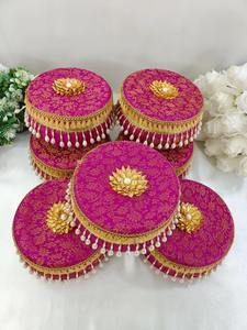 Boîte florale en acier décorative faveur de mariage douce Laddoo boîtes indien traditionnel faveur acier Tiffin conteneur de stockage Eid Party - Product Image 4