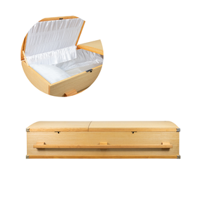 Poignée de couvercle en arc pliable en bois naturel conçue au Vietnam Cercueil Style américain DSP LTD Équipement funéraire pour adultes européens - Product Image 4