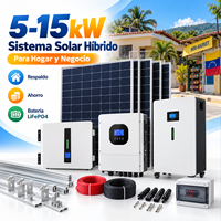 Système solaire hybride 5kW 8kW 10kW 15kW pour mini-marché, épicerie, maison avec batterie LiFePO4, système d'énergie solaire