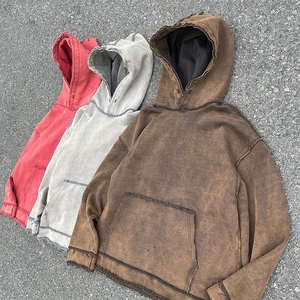 Sweat à capuche surdimensionné, sweats à capuche surdimensionnés, pull vintage pour couples, sweats à capuche délavés à l'acide pour hommes, streetwear - Product Image 5