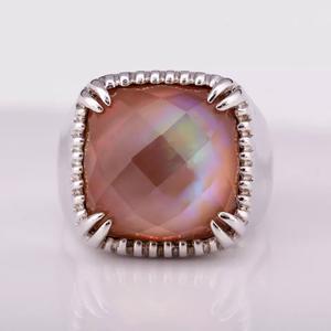 แหวนดีไซน์ใหม่สำหรับผู้ชาย925เปลือกหอยมุกแท้สีน้ำตาลเงินแท้จากผู้ผลิตประเทศไทย - Product Image 3