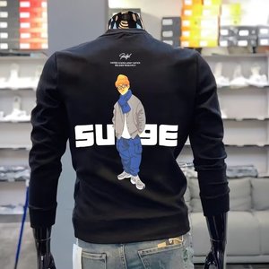 Automne hommes coton sweat japon hommes imprimer à manches longues t-shirts de haute qualité haut noir col rond t-shirt hommes vêtements 2023 - Product Image 5