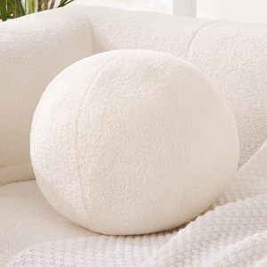 Almohada de felpa con bola redonda de algodón hecha a mano estética para decoración del hogar, sofá, dormitorio, sala de estar, oficina, cojines de esfera decorativos - Product Image 2