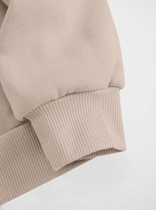 Sudadera informal extragrande de jersey para mujer, con capucha, manga larga, 100% algodón, diseño liso, para primavera e invierno - Product Image 3
