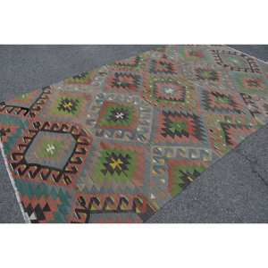 Alfombra étnica para sala de estar, alfombra turca clásica, 9,7 5,5 x pies, diseño de retazos verde y naranja, látex de lana y viscosa para uso en el pasillo - Product Image 2