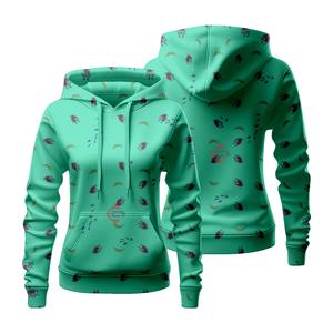 Sudadera con capucha para mujer con estampado personalizado al por mayor, nuevo diseño, sublimación, tela gruesa multicolor para Otoño/Invierno - Product Image 3