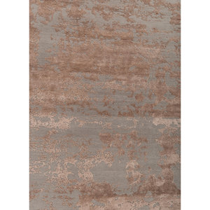 Tapis Kavi gris et noir noué à la main en laine et soie de bambou, épaisseur 10 mm, motif abstrait rectangulaire pour la maison, le couloir, projet Error Esk-431 - Product Image 3