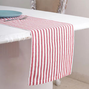 Chemin de table 100% coton teint en fil à rayures rouges Style moderne de luxe Techniques tissées Accueil Hôtel Fête de mariage Cuisine Utilisation en extérieur - Product Image 1
