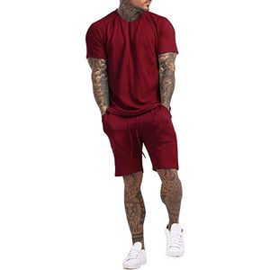 Ensembles courts pour hommes personnalisables avec logo 2024, en polyester/coton, tenues 2 pièces, vente en gros, mode, survêtements d'été, décontractés, grandes tailles - Product Image 5