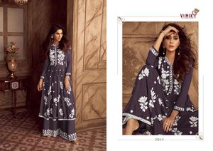 Nouveau Stock vêtements ethniques indiens rayonne Lakhanavi Kurta Palazzo Dupatta ensemble pour femmes et filles avec broderie manuelle pour l'exportation - Product Image 2