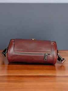 Sac à bandoulière en cuir multicolore Boston Bag Ladies Handbag Purse For Women Cylindrical Makeup Bag LCYB-0056 - Product Image 2