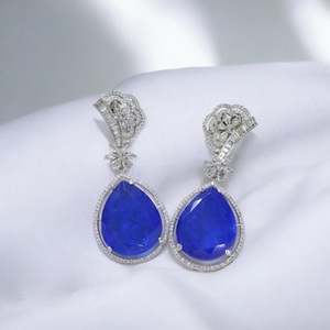 ต่างหูเงินแฟนซีพร้อมประกายเพทายสำหรับผู้หญิงชุดปาร์ตี้สุดเพอร์เฟกต์เครื่องประดับแฟชั่นสำหรับงานแต่งงานและของขวัญ - Product Image 2