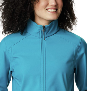 Women's Blue Fleece <b>Jacket</b> Windproof Stand Collar Zipper Closure Casual Autumn Wear Regular Fit Solid Color Polyester Material - Product Image 5