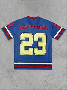 เสื้อฟุตบอลย้อนยุคอเมริกันเสื้อเจอร์ซีย์ตาข่ายระบายอากาศพิมพ์ลายทั้งตัวออกแบบได้ตามต้องการ - Product Image 2