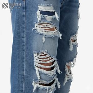 Pantalones Vaqueros de Mezclilla para Hombre, Venta Caliente 2025, Cierre de Botones, Alta Calidad, Corte Recto, Personalizados OEM, Vaqueros Rotos para Hombre - Product Image 4
