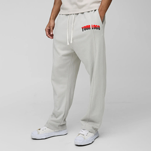 OEM/ODM Streetwear Unisex logotipo personalizado pantalones de hombre de pierna ancha pantalones de chándal cintura elástica al por mayor personalizado lavado hombres Joggers - Product Image 4