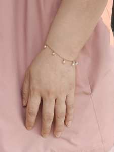 Dainty Pearl Rosary <b>Bracelet</b> 925 Sterling Silver 14K Gold Plated <b>Stainless</b> <b>Steel</b> Chain Fashion Jewelry Gift For Her - Product Image 3