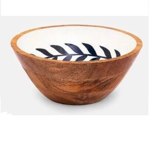 Tazón para Servir Sopa, Frutas y Ensaladas con Acabado Esmaltado, Uso en Hoteles y Catering, Tazón de Madera de Acacia de Tamaño Personalizado - Product Image 1
