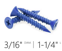 Sekrup Baja Ruspert Biru untuk Masonry, Kepala Phillips Datar, Ulir Tinggi-Rendah, Sekrup 1/4 Self Tapping Ruspert Tapcon, Sekrup Jangkar Beton