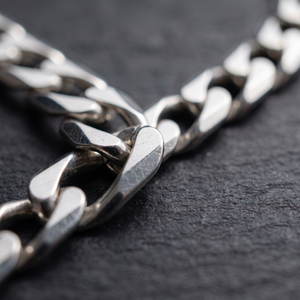 <b>Titanium</b> Moissanite Claw Set Statement <b>Chain</b> 925 Sterling Silver Diamond-Cut Finish Gift for Her - Product Image 2